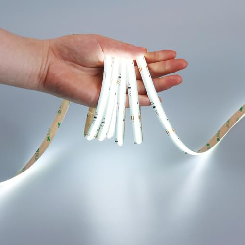 GOMING 24V 10M WS2811 IC COB LED Streifen Kaltes Weiß 6000K Fließendes Wasser Effekte 360LED/M LED Band Selbstklebend CRI 93 + Nicht Wasserdicht IP20 für Heim Deko(Kein Adapter und Controller)