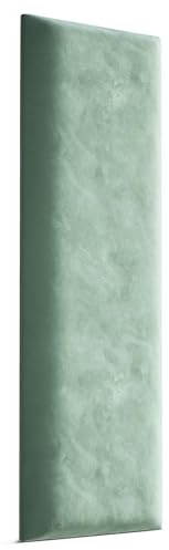 Muralo Wandkissen Gepolstert, Magic Velvet, Wandpolster - 60x15 cm, Mint | Wandpaneel, ideal als Bettkopfteil oder Lendenkissen - für Schlafzimmer und Wohnzimmer, einfache Anbringung mit Montagekleber