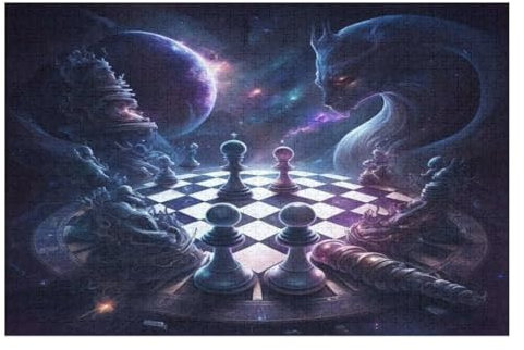 Adults Kids Puzzle Jigsaw 1000 Pieces Jigsaw Chess Board Jigsaw Wooden Puzzle Educational Game Toy Family Decoration (75×50cm)