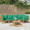 ShCuShan Salon de Jardin 6 pcs avec Coussins Vert Bambou,Salon Bas De Jardin Exterieur,Canapé D'Extérieur Combiné,Canape De Jardin