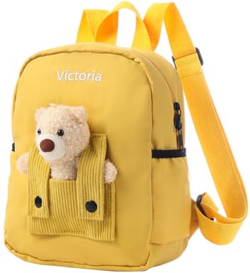 Glimmerday Personalisierte Rucksäcke für Kinder, süße Cartoon-Schultaschen für Mädchen mit personalisierten Namen, Rucksack für Kindergartenkinder, Kita-Rucksack für Mädchen, Geschenk zum Schulanfang