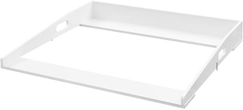 WOLTU Wickelaufsatz für Wickelkommode, Wickeltischaufsatz 80 x 10,5 x 78,5 cm, passend für Tiefe 46,5–50 cm, mit Metallschnallen und Anti-Kipp-Gurt zur Wandbefestigung, Weiß