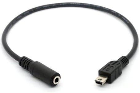 Mr. Gadget's Solutions Male To 3.5mm Female Adapter Cord/Mini USB 5 Pin Male To 3.5mm Female Headphone Jack Aux Audio Adapter Cable