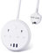 Travel Extension Lead by KOOSLA, Extension Lead with USB Slots, Power Strips with 2 Way Outlets & 3 USB（1 Type C), 1.5M Multi Power Plug Extension for Cruise Ship, Travel, Home and Office, White