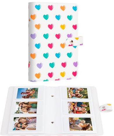 156 Fotoalbum für Instax Mini Film (54 x 86 mm), 2x3 Zoll Bilderbuch Passend für Polaroid Zink und HP Sprocket Instant Photo Papier,K-pop Fotokarten (Weiß)