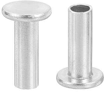 QUARKZMAN 100 Stück Halbhohlnieten, 6mm x 18mm Aluminium Flachkopf Halbhohle Nieten für Industrie Haushaltsreparatur Befestigung, Silber