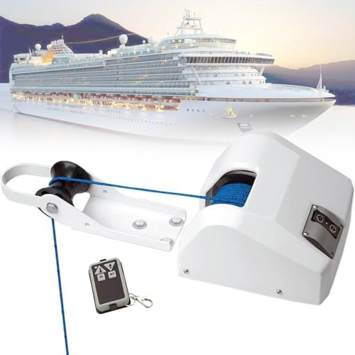 oiakus Boat Anchor Winch, Electric Anchor Winch, Freshwater Saltwater Anchor Winch, 12 V Boat Winch, Electric Anchor Winch Saltwater Boat Windlass Kit with Wireless Remote Control