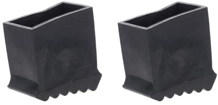 Angoily Leiterfußabdeckungen 2 Stück Gummi Schwarz 6Cmx3cm Trapezform | Gummi Material, Schwarz Farbe, Trapezförmiges Design, Innengröße 6Cmx3cm