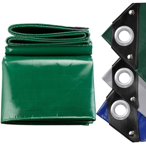 LDQBF Bâche de Protection extérieure,1x4m 520g/m² PVC Bois Universelle réversible avec illets Plusieurs Dimensions Disponibles Vert