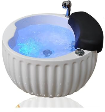 Acrylic Footbath Spa Foot Bath Pedicure with Heat and Massage Colorful Lamp Footbath Used in Beauty Salons and Nail Salons Round Footbath (Color : without water pump)