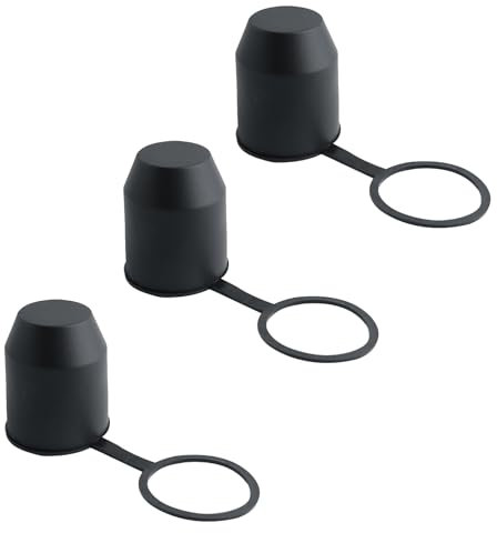 3 Pcs Universal Tow Ball Protection Cover, Waterproof Trailer Protection Cap, Plastic Tow Ball Cover, Black Tow Ball Protection Cover, Trailer Hitch Ball Cover For Car, Caravan