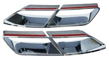 LTQSIV Auto Auspuff Endrohr Auspuffendrohr-Abdeckrahmen Für VW Für P&assat B8.5 2020 2021 2022 Außen-Vierloch-Schalldämpfer-Autozubehör Auspuffblenden(Chrome-Silver)