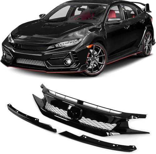 WUYJUN Coche Rejillas Frontales de Radiador para Honda Civic 2019, Rejilla del Parachoques Delantero Rejilla Central Parrilla De Capó