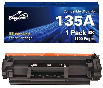 Superprint 135A Tonerkartusche (Mit Chip) Kompatibel für HP Laserjet M209dw MFP M234dw M234sdn M234sdw 135A W1350A W1350X Toner (Standard, 1 Schwarz)