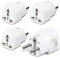 Welsberg 4x Adattatori da Viaggio da UK/US a EU, Adattatore Presa Inglese a Spina Italiana, UK 3 Poli a EU 2 Poli, Travel Adapter Set per Europa, Spagna, Francia, Germania, Italia, bianco
