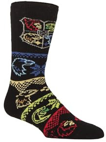 HEAT HOLDERS SOCKSHOP Herren Socken- Harry Potter Fairisle Gemustert Socken, HP Fan, Geschenkidee 1.6 TOG Lite, Warm, Thermal, 1 Paar Größe 39-45 Black 39-45