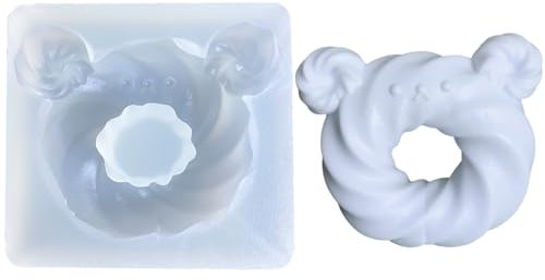 NOLOWY Lovely Bear Shape Silicone Mold Decilious Doughnuts Making Molds Resuable Casting Mould for Breads Biscuits and Cakes