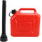 Feriany - Tanque de combustible para coche de 5 L, botella de combustible de plástico de repuesto, contenedor de combustible para gasolina antiestatica con manguera para coche.