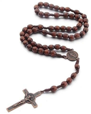 WQEDVN Rosary Beads Catholic Women, Rosary Beads Catholic Men, For Catholic Christians Religious Communion, Baptism, Mass, Bible(Coffee)