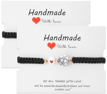 OUDQFCJ Braccialetto dell'amicizia per ragazzi e ragazze, bambino e bambina, ideale come regali per chi ama il calcio, per feste di compleanno, con cordino regolabile