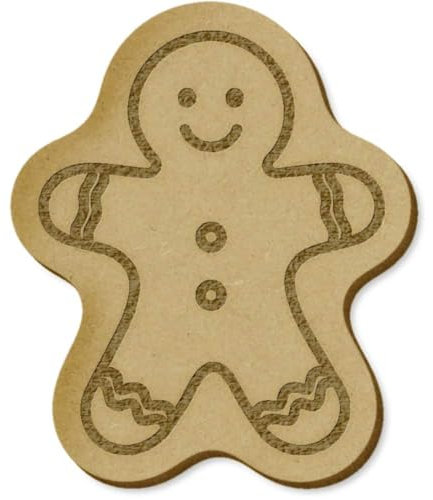 6 x 'Gingerbread Man Outline' MDF Craft Embellishments (EB00034481)