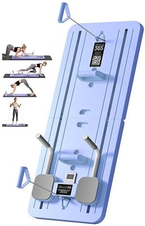 NELLN Pilates Reformer Board,Verbessertes 4-In-1-Home-Fitness-Shaping-Kit, Bauchmuskel-Rollentrainer Mit Widerstandsband, Zuhause/Büro/Wohnheim Purple,41in*16in
