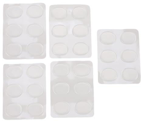 Glomora 30 Pcs Drum Dampeners, Gels Silicone Gel Pads Self Adhesive Soft Silicone Muffling Gel Pads Drum Dampeners for Tone Control (Transparent)