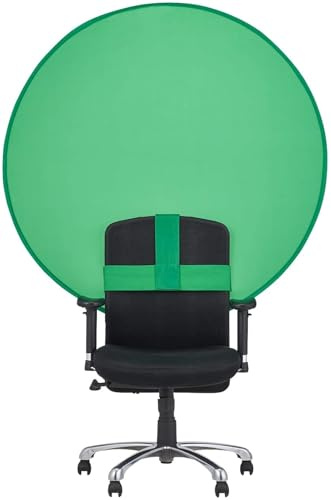 Sarini Fondo de pantalla verde de 142 cm (4,66 pies), plegable y portátil, con correa de gancho para estudio fotográfico, vídeo, retransmisiones en directo y escenas virtuales.
