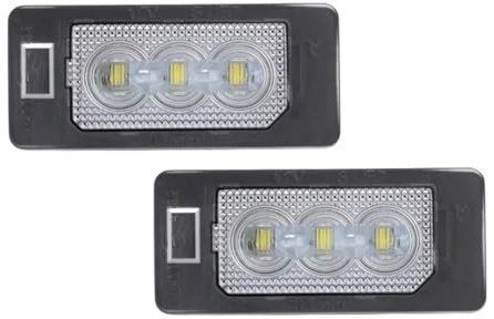 PLOIKGD Rear Number Plate Light Compatible With A6 C7 4G 2012-2025 For A7 4G 2010-2025 For Q3 8U 2012-2025 Number Plate Lamps License Plate Light Kit 8T0943021 4G0943021