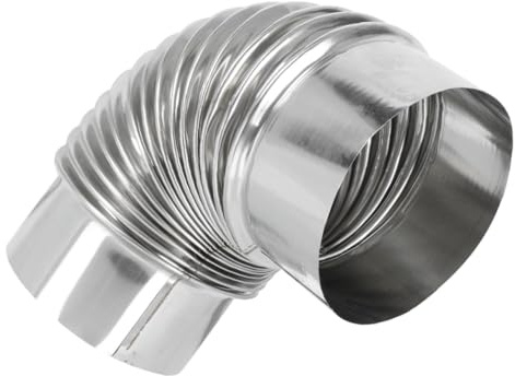 Kisangel Stainless Steel Stove Flue Elbow 5Cm 90 Degree Chimney Exhaust Pipe for Heating Stove Vent Extension