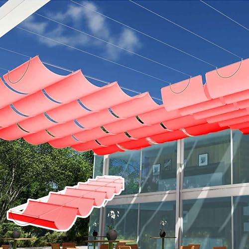 HLTQL Vele Parasole Ondulate Retrattili Telo Copertura Pergolato A Onda Teli Ombreggianti per Pergole Tenda Vela Rettangolare Rete Ombreggiante(#2,1x5m)