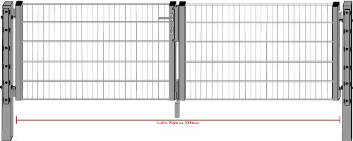 Camas Ben Light Drahtgittertor Einfahrtstor 1030mm verzinkt 3m breit Gartentor