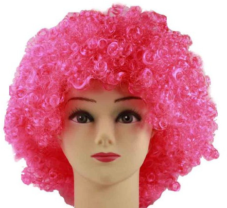 HAAC Perücke Afro Afroperücke Farbe pink für Fasching Karneval Party