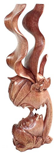 budawi® - Holzskulptur Romantisches Paar Höhe ca. 34 cm, Holzfigur, Kunsthandwerk aus Bali