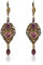 NOBEL SCHMUCK Jugendstil Ohrringe mit Markenkristallen Lila Antik Gold Amethyst