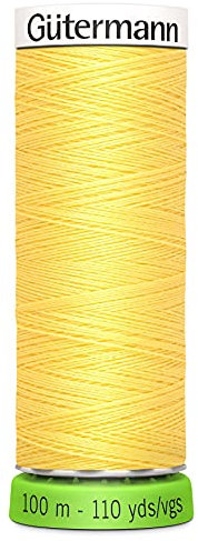 Gutermann Recyceltes Polyester-Faden, 10 m, Zitronenschale.