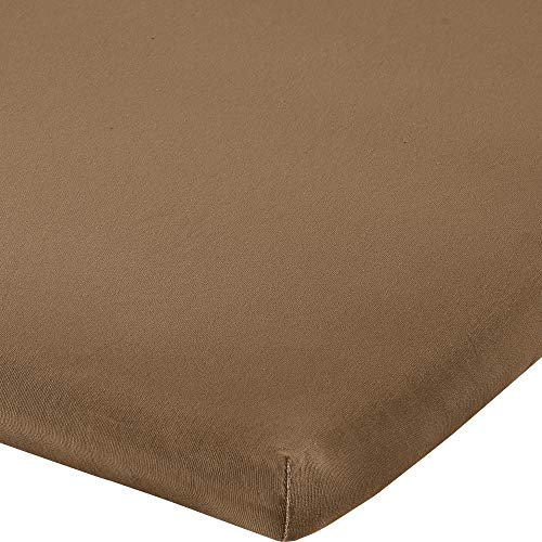 Erwin Müller Topper-Spannbettlaken Freising Elasthan-Jersey-Stretch - braun Größe 90x190 cm - 100x220 cm - dehnbar, antipilling, bügelfrei, Rundumgummi