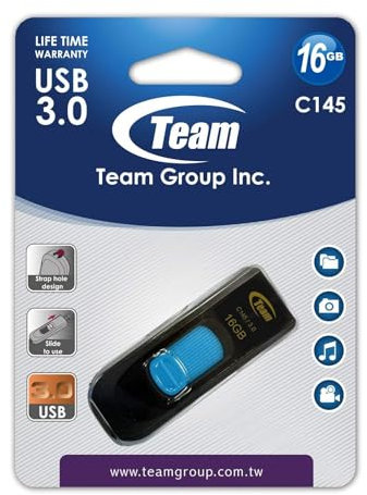 Team Group C145 USB 3.0 Memoria Flash Drive – Amarillo (16 GB)