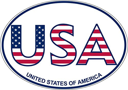 Akachafactory Aufkleber Sticker Auto Motorrad Oval Flagge USA USA-Side Text