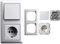 GIRA Komplett Set 2fach Kombi - 1x Wippschalter 1x SCHUKO Steckdose - Farbe/Form (Standard 55/E2) wählbar / Einsatz 010600 + Schalterabdeckung 029603 + Steckdose 018803 + Rahmen 021203