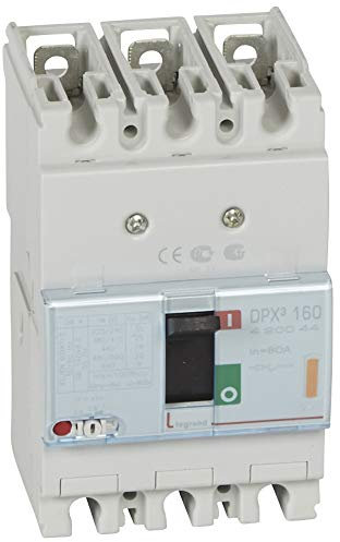Legrand 420044 Disjoncteur Magnétothermique DPX³160, Pouvoir de Coupure 25kA 400V~, 3P, 80A
