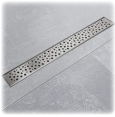 BITUXX Edelstahl Duschrinnen Ablaufrinnen Bodenablauf Duschrinne Duschablauf Tropfen 90cm