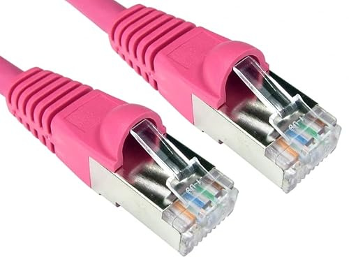 World of Data 2m CAT6A *600MHz* Network Cable PINK - Professional Standard Ethernet Lead - LSZH - SSTP - FTP - 10GBASE-T (10 gigabit support) - 10Gbits/s (billion bits per second)
