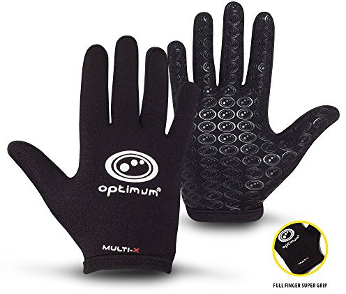 Optimum Multi-X Gloves - Slim Design - Cushioned, Breathable and Warm Padded - Enhanced Grip for Football, Cycling, and other Active Pursuits - Multi Color Senior and Junior Sizes