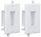 Cable Wall Plate 2 Pack - WI1010-2 Decorative Recessed With Easy Mount Wings Side Opening for Low Voltage