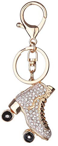 Meigold Diamant-besetzte Schlüsselanhänger Rollschuhe Schlüsselbund Tasche Anhänger Auto Anhänger Legierung