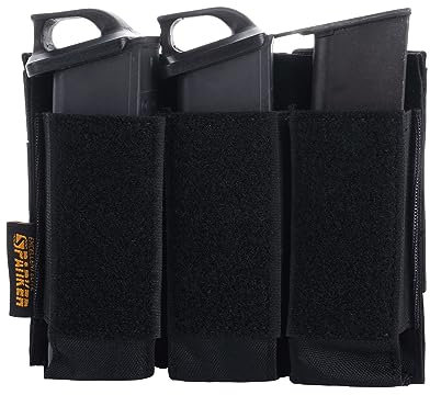 EXCELLENT ELITE SPANKER Taktisch Magazintasche mit Offenem Double/Triple Pistol Magazintasche(Triple-Schwarz)