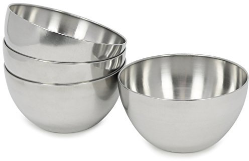 COM-FOUR® 4x Bol en métal - bol à dessert - bol décoratif - bol de service - bol à bonbons - bol pour sucreries - bol (4 pièces - Ø 13cm)