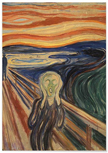 Panorama Poster Edvard Munch Der Schrei 21x30 cm - Gedruckt auf 250g-Papier - Wandbild Wohnzimmer - Papierplakat Schlafzimmer