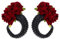 Uonlytech Halloween Hair Clip Ram Horn Alligator Clips Gothic Rose Hair Clip Halloween Costume Hair Accessories for Women Girls, Black